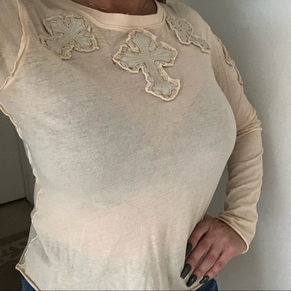 Long Sleeve Top with Crosses (S) - Picture 2 of 3